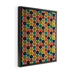 Mid Century Modern Retro Atomic Future Pattern in Mid Mod Colors on Cream Framed Canvas Print Gallery Image 2
