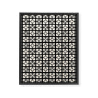 Mid Century Modern Retro Atomic Star Tiles Geometric Pattern Black and Almond Cream Framed Canvas Print Gallery Image 8