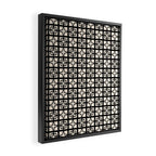 Mid Century Modern Retro Atomic Star Tiles Geometric Pattern Black and Almond Cream Framed Canvas Print Gallery Image 2