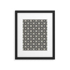 Mid Century Modern Retro Atomic Star Tiles Geometric Pattern Black and Almond Cream Framed Art Print Gallery Image 6