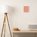 Mid Century Modern Retro Atomic Stars Pattern in Pink Peach Tones Canvas Print Gallery Image 2