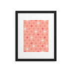 Mid Century Modern Retro Atomic Stars Pattern in Pink Peach Tones Framed Art Print Gallery Image 5