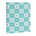Mid Century Modern Retro Checkered Atomic Dots Pattern in Medium Turquoise and White Canvas Print Gallery Image 8