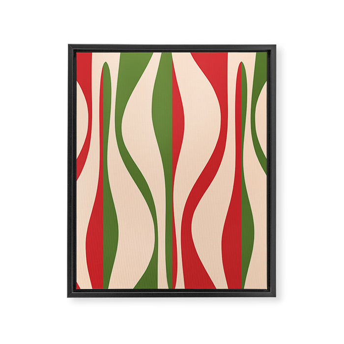 Mid Century Modern Retro Christmas Lounge Pattern Framed Canvas Print Gallery Image 1
