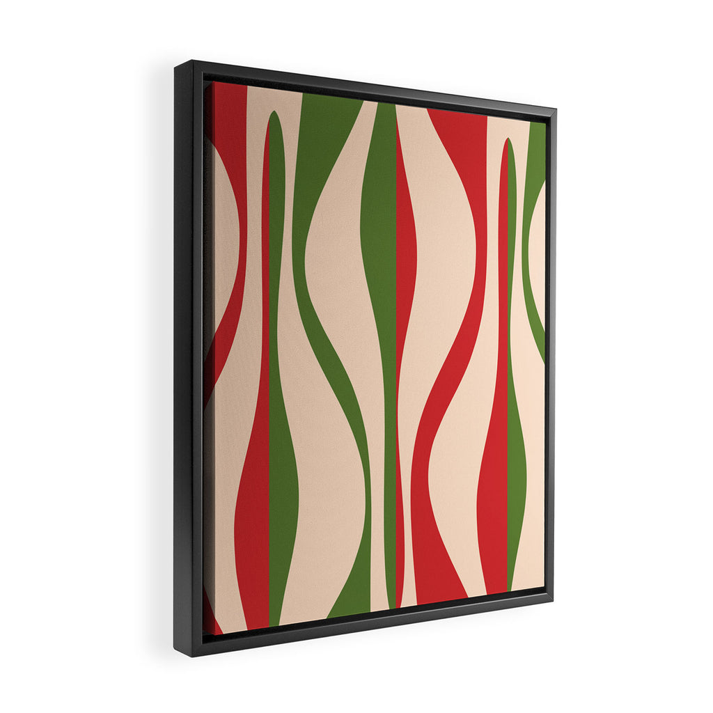 Mid Century Modern Retro Christmas Lounge Pattern Framed Canvas Print Gallery Image 2