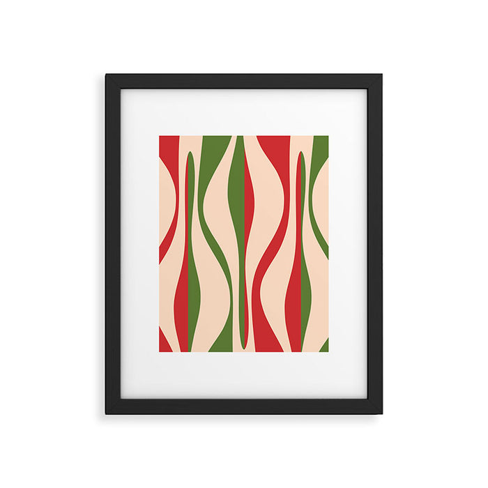 Mid Century Modern Retro Christmas Lounge Pattern Framed Art Print Gallery Image 1
