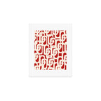 Mid Century Modern Retro Contemporary Loop Pattern in Red and Cream Art Print Gallery Image 1