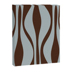 Mid Century Modern Retro Lounge Minimal Ogee Pattern in Light Blue-Gray and Dark Brown Canvas Print Gallery Image 8