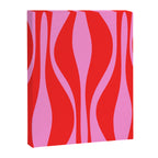 Mid Century Modern Retro Lounge Ogee Pattern in Preppy Pink and Red Canvas Print Gallery Image 8