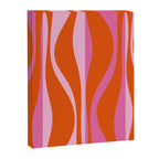 Mid Century Modern Retro Lounge Ogee Pattern in Red Orange and Hot Pink Canvas Print Gallery Image 8