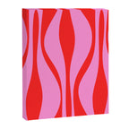 Mid Century Modern Retro Lounge Ogee Pattern Preppy Pink and Red Canvas Print Gallery Image 8