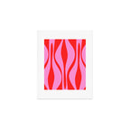 Mid Century Modern Retro Lounge Ogee Pattern Preppy Pink and Red Art Print Gallery Image 1