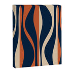 Mid Century Modern Retro Lounge Striped Ogee Pattern in Midcentury Navy Blue, Spiced Orange, and Beige Canvas Print Gallery Image 8