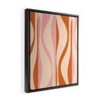 Mid Century Modern Retro Lounge Striped Ogee Pattern Orange Pink Cream Framed Canvas Print Gallery Image 2