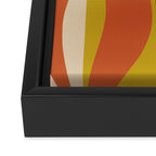 Mid Century Modern Retro Lounge Striped Pattern in Mid Mod Orange Mustard Beige Framed Canvas Print Gallery Image 3