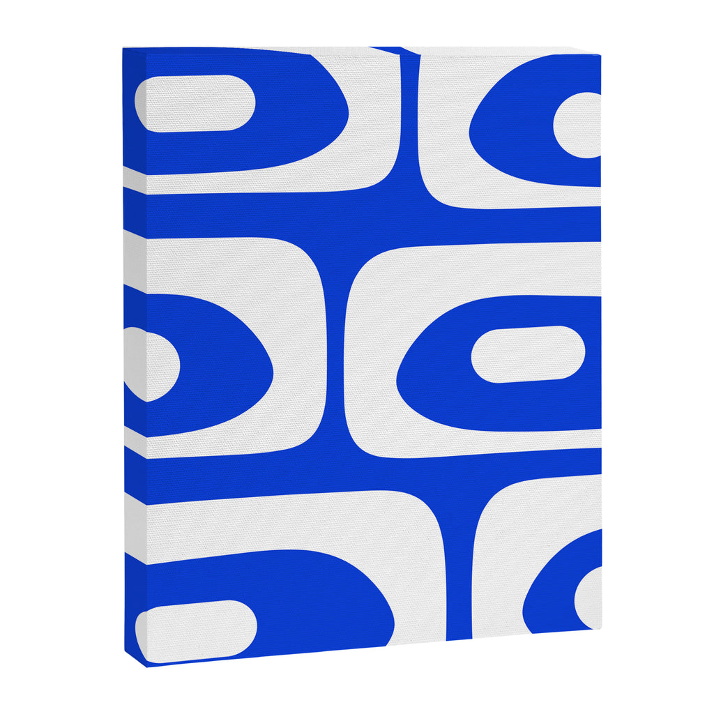 Mid Century Modern Royal Blue Piquet Bold Minimal Abstract Canvas Print Gallery Image 8