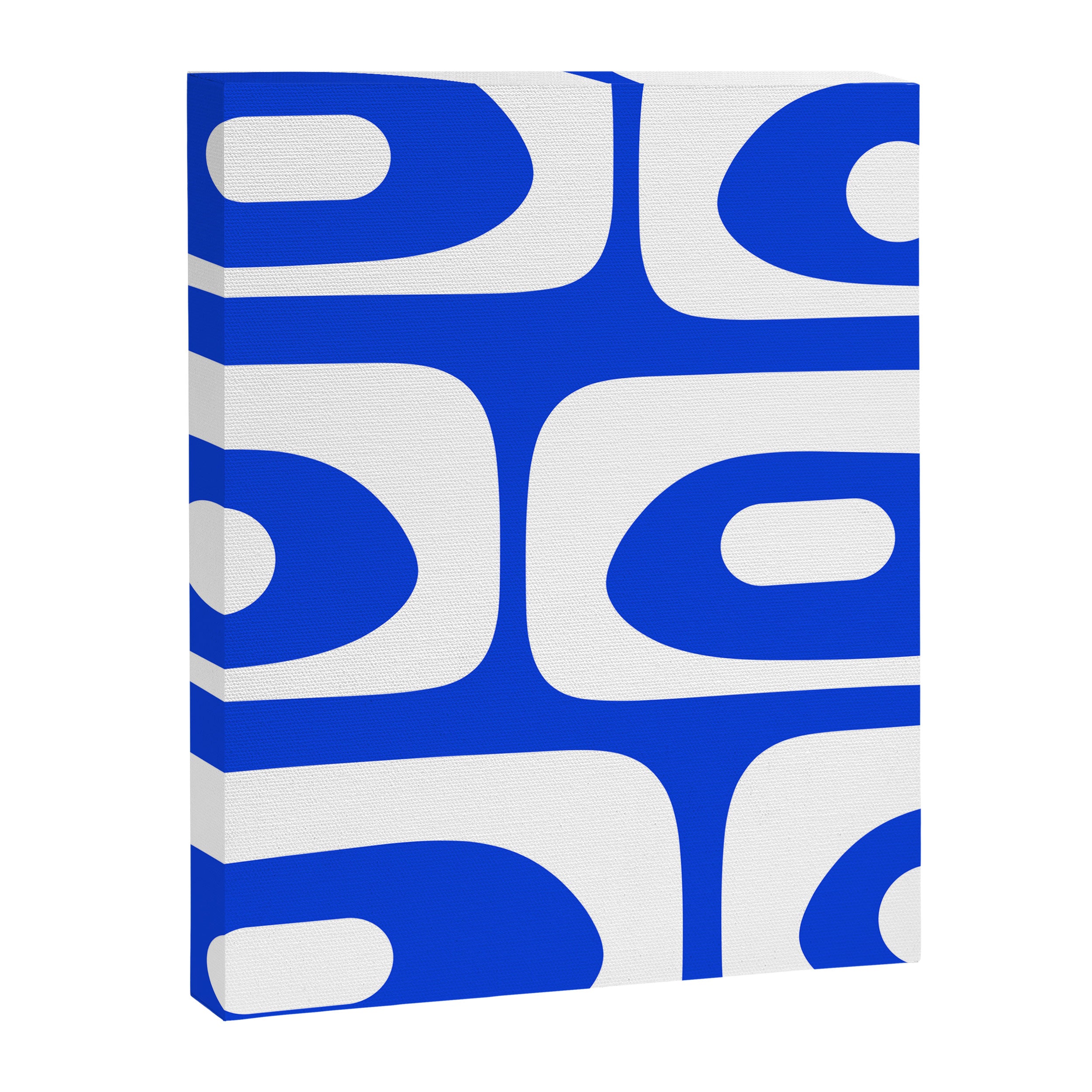 Mid Century Modern Royal Blue Piquet Bold Minimal Abstract Canvas Print Gallery Image 8