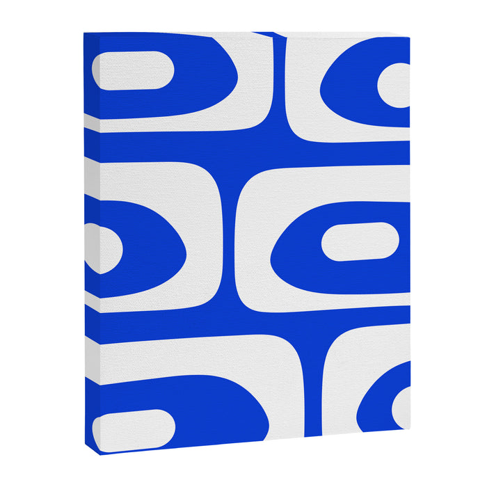 Mid Century Modern Royal Blue Piquet Bold Minimal Abstract Canvas Print Gallery Image 1