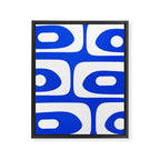Mid Century Modern Royal Blue Piquet Bold Minimal Abstract Framed Canvas Print Gallery Image 8