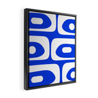 Mid Century Modern Royal Blue Piquet Bold Minimal Abstract Framed Canvas Print Gallery Image 2