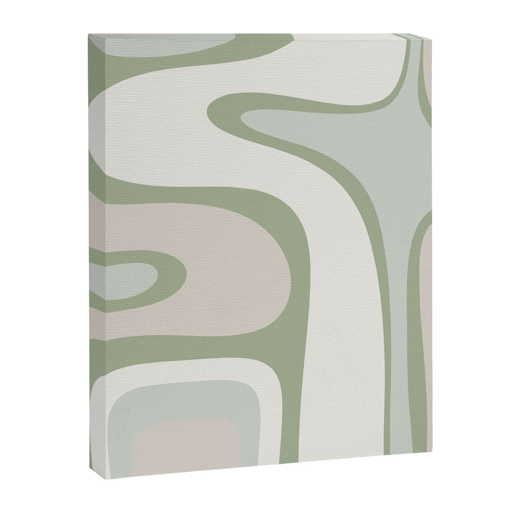 Mid Century Modern Sage Green Copacetic Retro Abstract Canvas Print Gallery Image 8