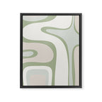 Mid Century Modern Sage Green Copacetic Retro Abstract Framed Canvas Print Gallery Image 8