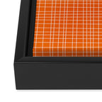 Mid Century Modern Simple Orange Irregular Woven Pattern Framed Canvas Print Gallery Image 3