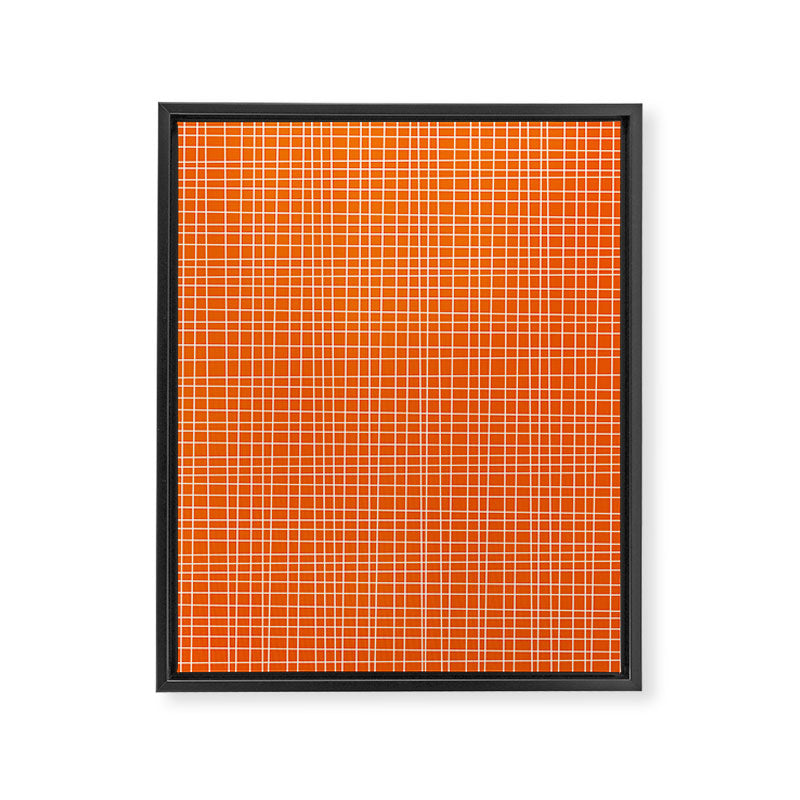 Mid Century Modern Simple Orange Irregular Woven Pattern Framed Canvas Print Gallery Image 6