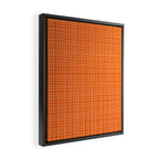 Mid Century Modern Simple Orange Irregular Woven Pattern Framed Canvas Print Gallery Image 2