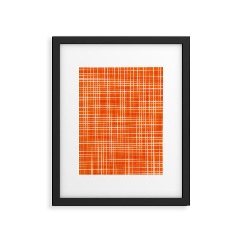 Mid Century Modern Simple Orange Irregular Woven Pattern Framed Art Print Gallery Image 5