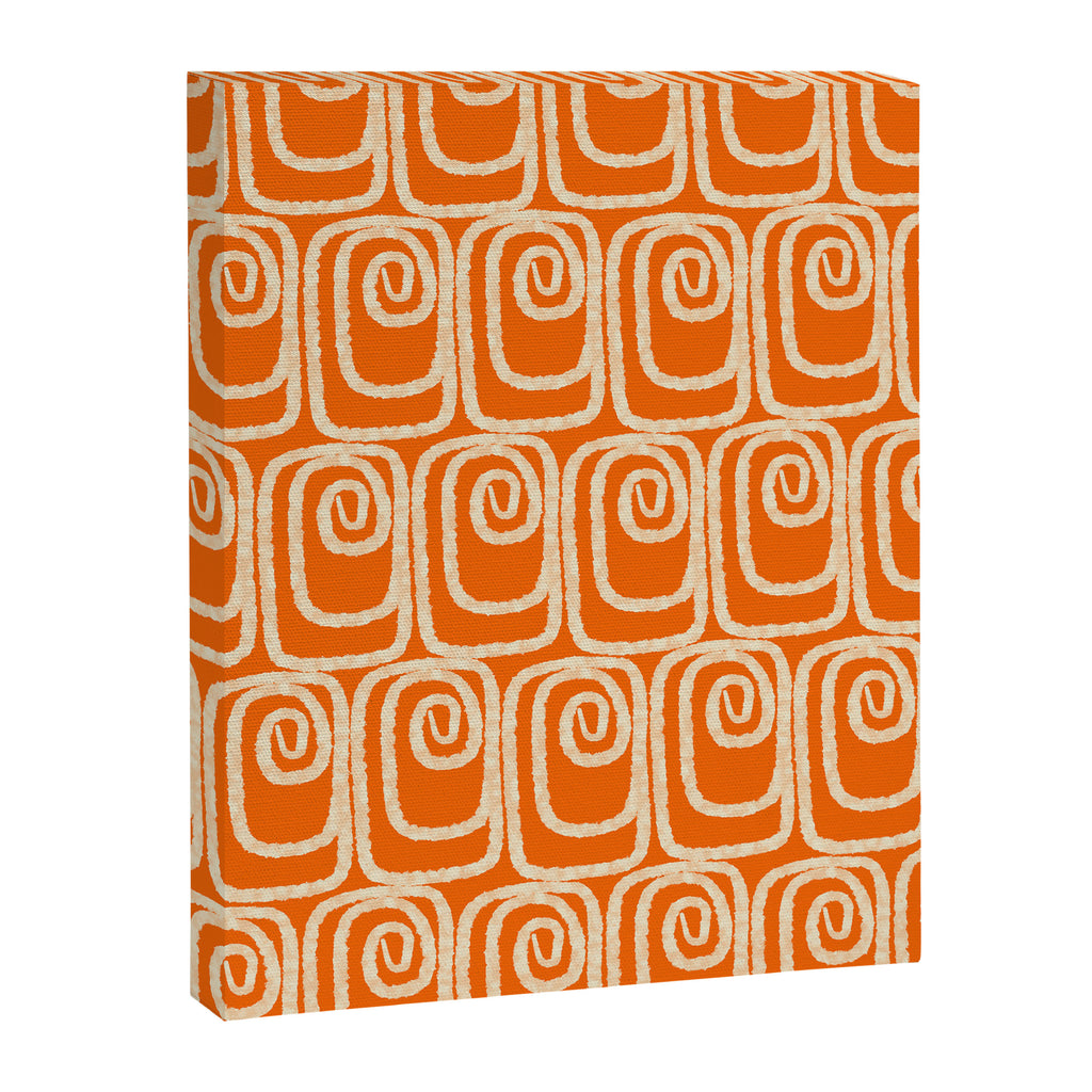Mid Century Modern Spirra 50s 60s Pattern in Orange and Cream Canvas Print Gallery Image 8