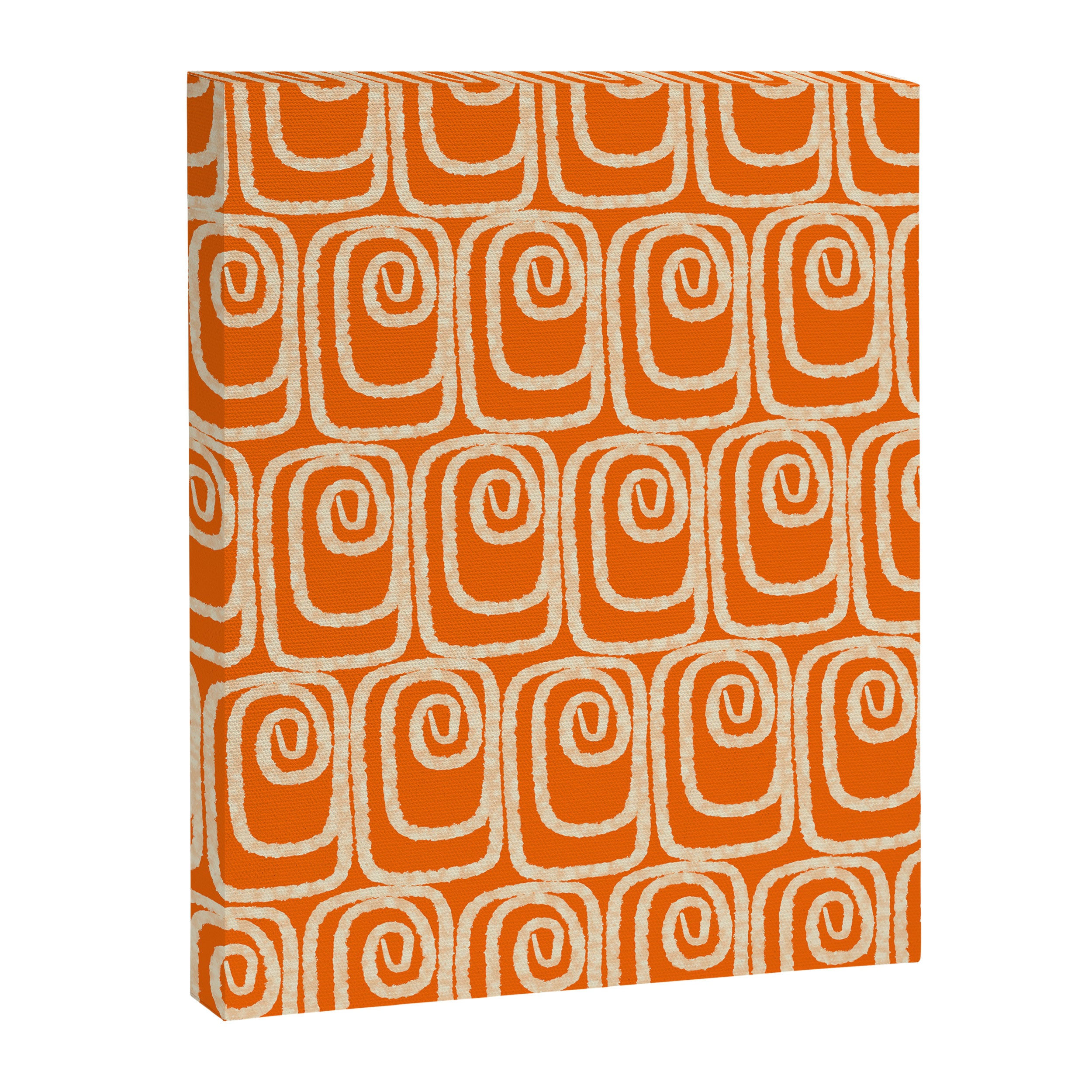 Mid Century Modern Spirra 50s 60s Pattern in Orange and Cream Canvas Print Gallery Image 8