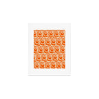 Mid Century Modern Spirra 50s 60s Pattern in Orange and Cream Art Print Gallery Image 1