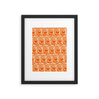 Mid Century Modern Spirra 50s 60s Pattern in Orange and Cream Framed Art Print Gallery Image 6