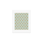 Mid Century Modern Starbursts - Atomic Age Pattern in Muted Gold and Pale Ice Blue Art Print Gallery Image 1