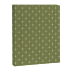 Mid Century Modern Stars and Dots Pattern in Olive Green Canvas Print Gallery Image 8