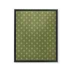 Mid Century Modern Stars and Dots Pattern in Olive Green Framed Canvas Print Gallery Image 8