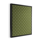 Mid Century Modern Stars and Dots Pattern in Olive Green Framed Canvas Print Gallery Image 2