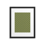 Mid Century Modern Stars and Dots Pattern in Olive Green Framed Art Print Gallery Image 6