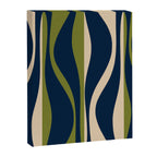 Mid Century Modern Striped Lounge Retro Ogee Pattern in Navy Blue Olive Green Beige Canvas Print Gallery Image 8