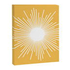 Mid Century Modern Sunburst - Minimalist Sun in Mustard Marigold Yellow and White Canvas Print Gallery Image 8
