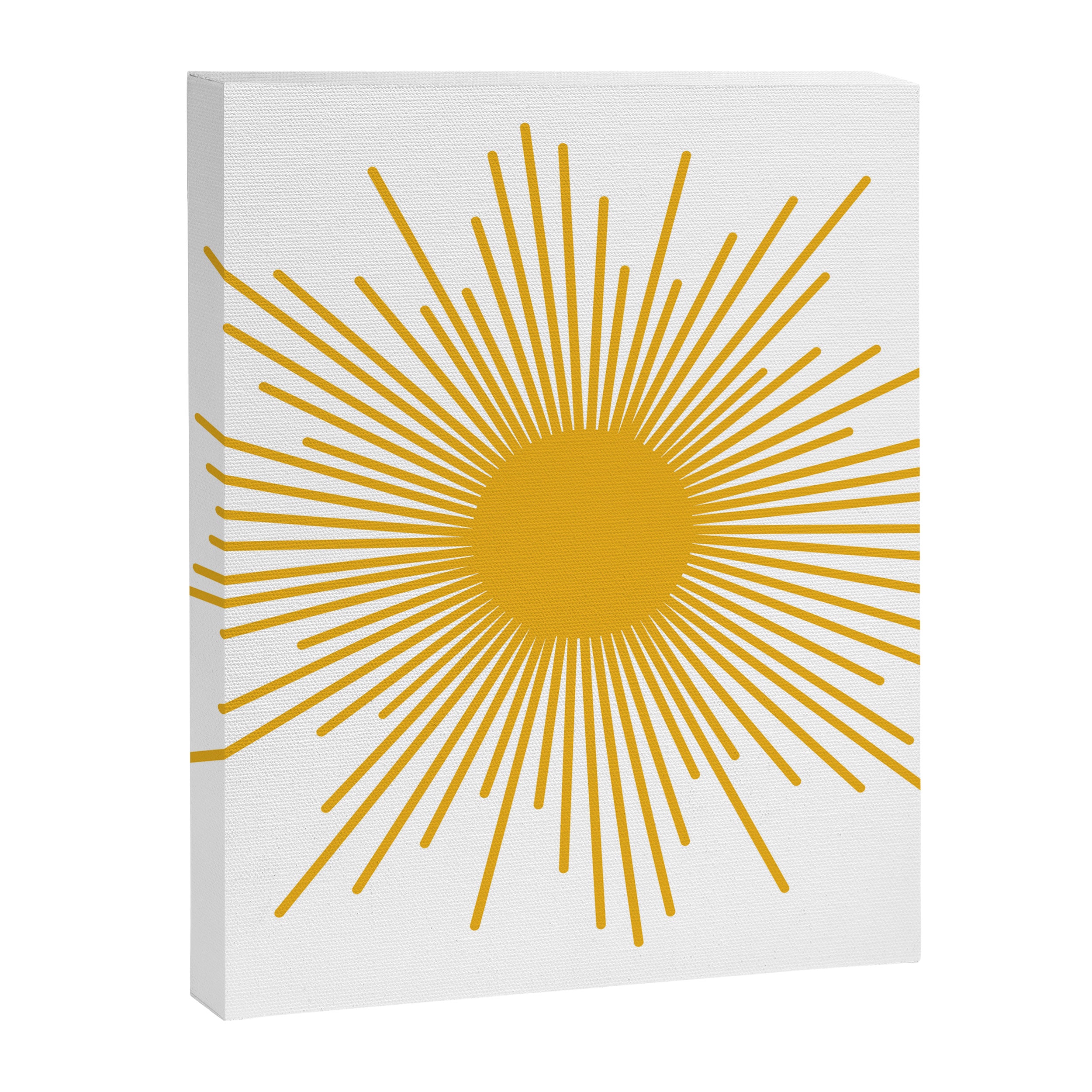 Mid Century Modern Sunburst Sun in Mustard and White Canvas Print Gallery Image 8