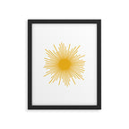Mid Century Modern Sunburst Sun in Mustard and White Framed Art Print Gallery Image 6