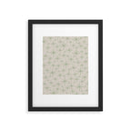 Mid Century Modern Twinkling Retro Starbursts in Sage Green and Beige Framed Art Print Gallery Image 6