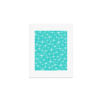 Mid Century Modern Twinkling Starburst Pattern in Robins Egg Turquoise Blue and White Art Print Gallery Image 1