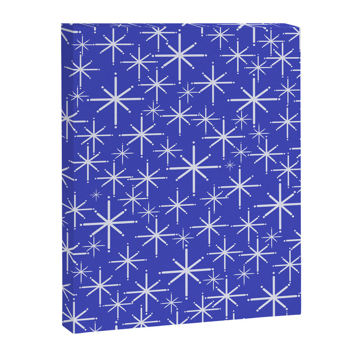 Mid Century Modern Twinkling Stars Retro Atomic Pattern in Blue Canvas Print Gallery Image 1