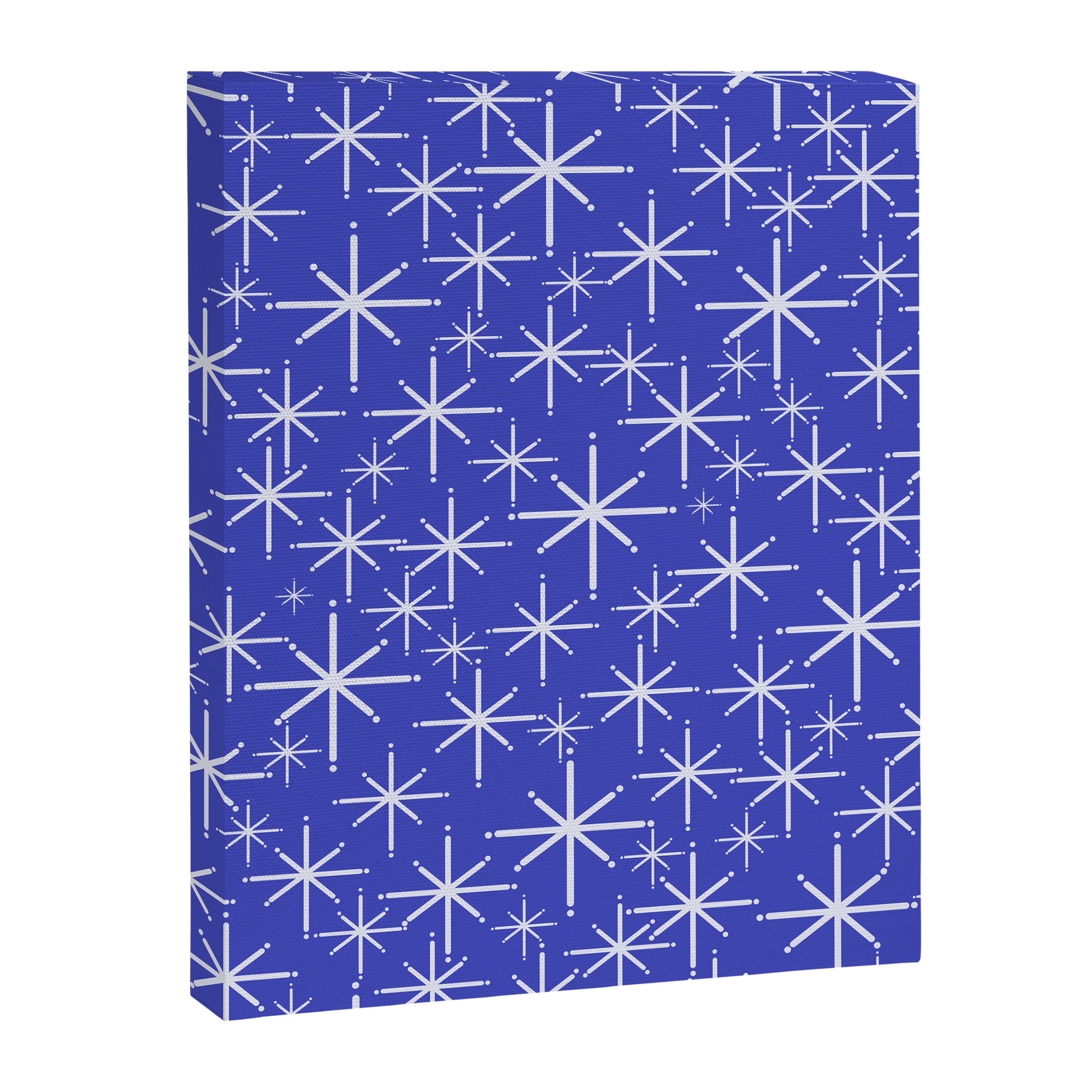 Mid Century Modern Twinkling Stars Retro Atomic Pattern in Blue Canvas Print Gallery Image 8