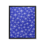 Mid Century Modern Twinkling Stars Retro Atomic Pattern in Blue Framed Canvas Print Gallery Image 8