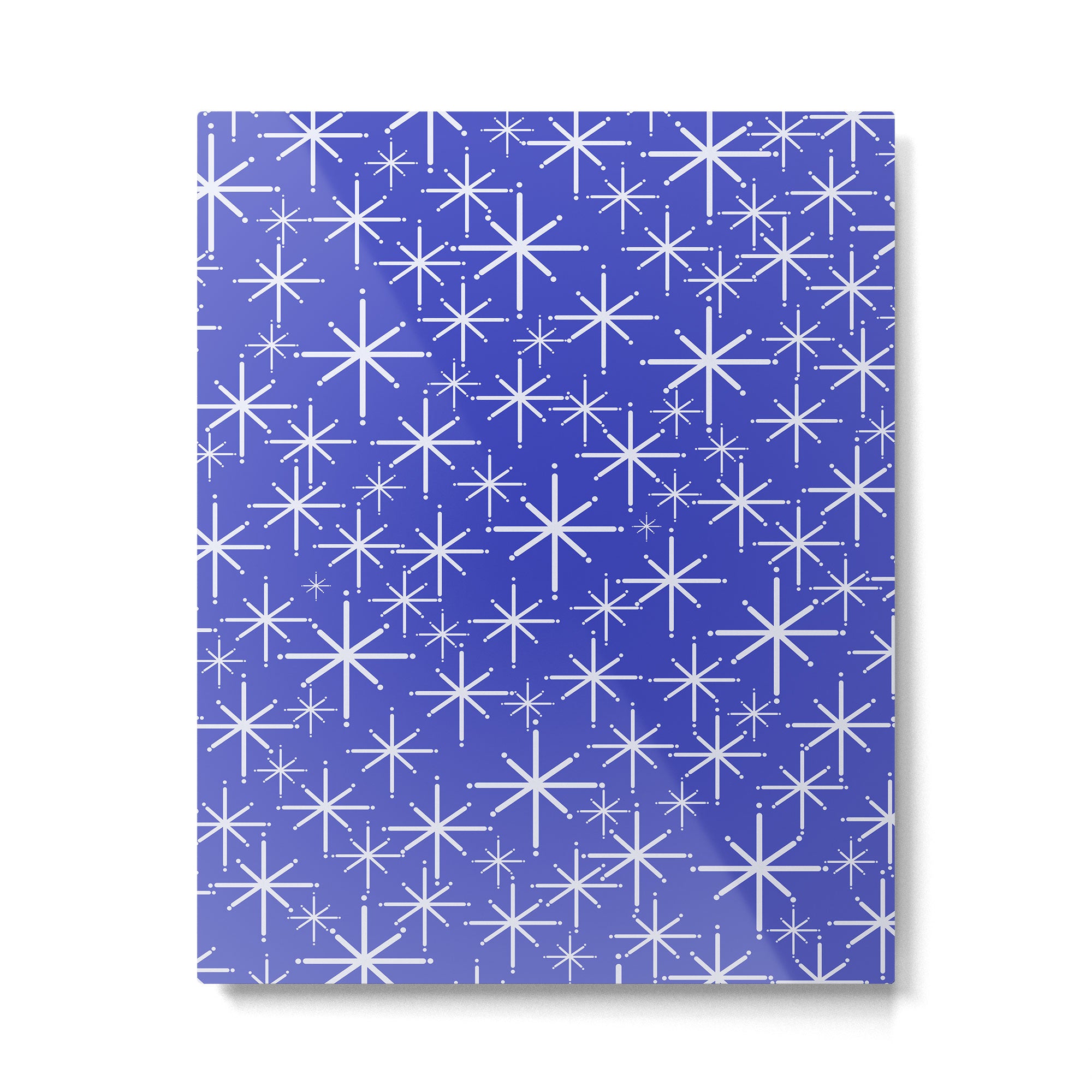 Mid Century Modern Twinkling Stars Retro Atomic Pattern in Blue Metal Print Gallery Image 6