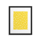 Mid Century Modern Twinkling Stars Retro Atomic Pattern in Cheerful Yellow Framed Art Print Gallery Image 6